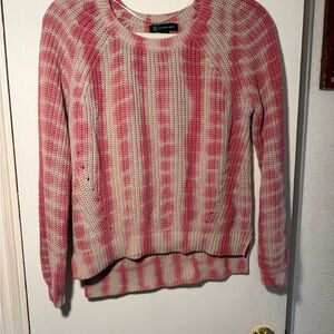 I.N.C International Concepts Khakie Knit Sweater with Pink Tie-Dye Sweater XL